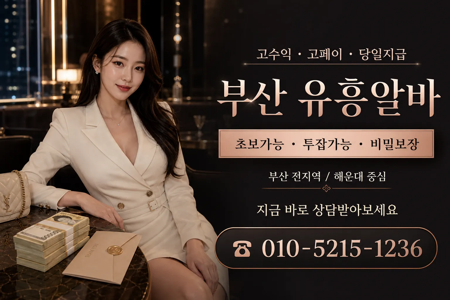 부산 유흥알바 화이트 수트 이미지